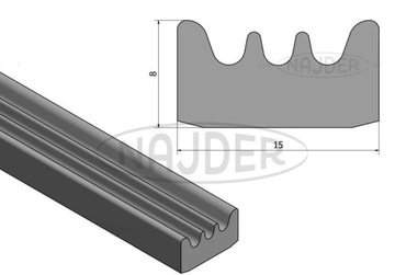 E САМОКЛЕЯЩАЯСЯ ПРОКЛАДКА ДВЕРЬ ОКНО РЕЗИНА 15х8 ММ