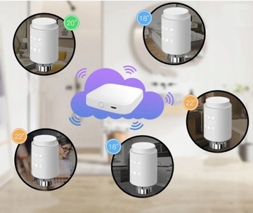 НАБОР ИЗ 5 ТЕРМОСТАТИЧЕСКИХ ГОЛОВОК GTZ08 ТЕРМОСТАТ WIFI НАГРЕВАТЕЛЬ ZIGBEE TUYA