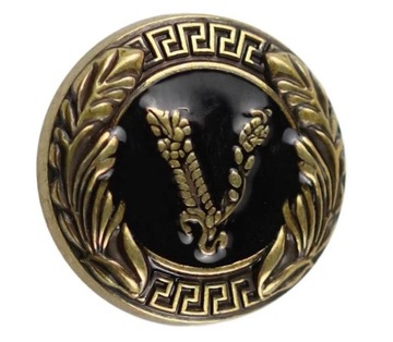 Guziki marki Versace Złoto-czarne, metalowe 16mm