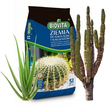 ZIEMIA PODŁOŻE DO KAKTUSÓW I SUKULENTÓW 5L BIOVITA