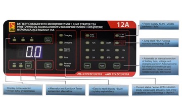Микропроцессорный выпрямитель с AGM стартом GEL SENA 6В/12В 12А Boost 75А