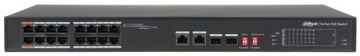 SWITCH POE DAHUA PFS3218-16ET-135 16x источник питания PoE для камер 16 IP-камер