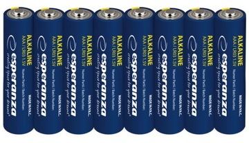 Щелочные батарейки ESPERANZA POWERFUL AAA с длительным сроком службы без ртути и кадмия x8