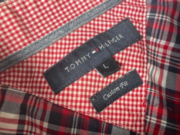 Koszula Tommy Hilfiger L / kratka / custom fit / 3315n