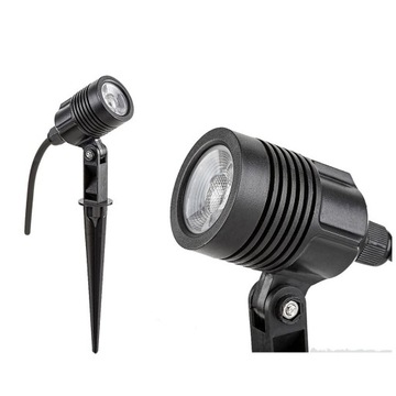 Czarna lampa zewnętrzna reflektor spot dogruntowy LED 3W TURDA 7060 Rabalux