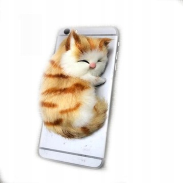 naklejka na telefon śpiący kot 3d