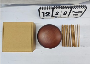 ДЕРЕВЯННАЯ ЧАШКА С КРЫШКОЙ + 12 КРЮЧКОВ ДЛЯ ВЯЗАНИЯ крючком своими руками