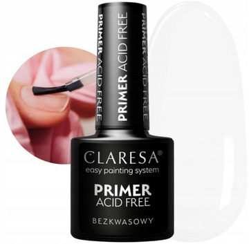 CLARESA PRIMER BEZKWASOWY ODTŁUSZCZACZ DO PAZNOKCI ACID FREE 5G
