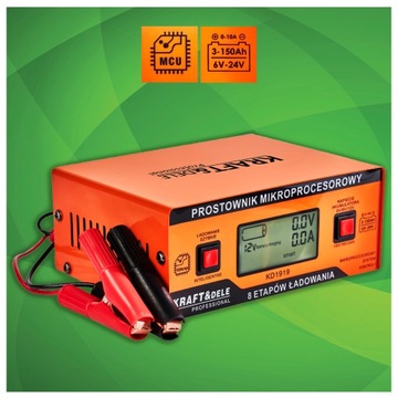 ЗАРЯДНОЕ УСТРОЙСТВО ДЛЯ МИКРОПРОЦЕССОРНОГО АККУМУЛЯТОРА 10 АМПЕР 6/8/12/14/16/24В