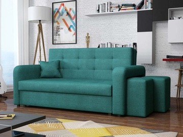 KANAPA z funkcją spania VIVA HOME III dwie pufy