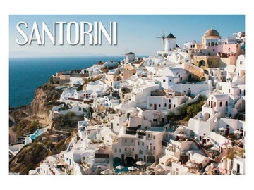 SANTORINI - Panorama - Budynki - Magnes na lodówkę