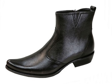 КОВБОЙСКИЕ БОТИНКИ МУЖСКИЕ, КОЖАНЫЕ, КРУГЛЫЙ ГОД, ВЫСОКИЙ ВЕРХ, МОЛНИЯ, чоппер, 41 шт.