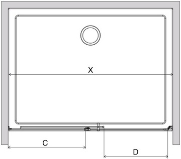 Drzwi wnękowe szklane złoty profil 160 cm L grafit