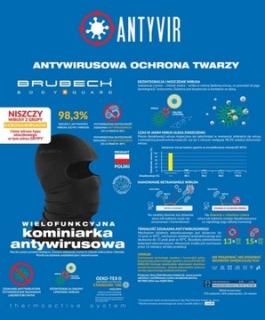 Термоактивная дышащая антивирусная подшлемник Brubeck S/M