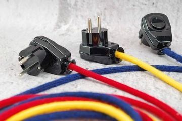 черная вилка с выключателем лофт ретро