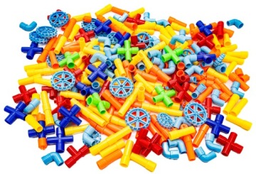 Разноцветные строительные кирпичи для трубопроводов, 340 шт., БОЛЬШИЕ