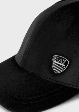 EMPORIO ARMANI EA7 damska czapka z daszkiem VELUR BLACK