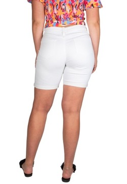 krótkie spodenki damskie JEANSOWE elastyczne na lato szorty białe 42 XL