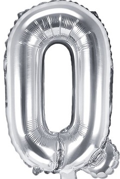 Balon foliowy LITERA Q srebrny mały 35 cm NAPIS NA URODZINY metalik
