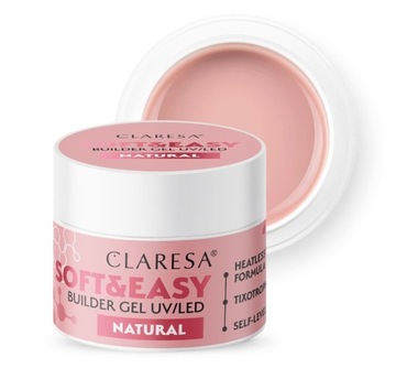CLARESA Soft&Easy 90g ŻEL BUDUJĄCY DO PAZNOKCI SAMOPOZIOMUJĄCY Natural