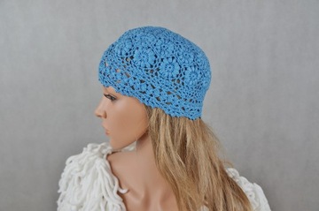 CZAPKA HANDMADE NIEBIESKA