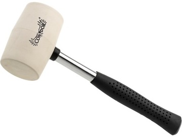 Młotek gumowy 250 g biała guma trzonek metalowy uchwyt gumowany