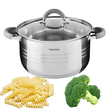 GARNEK 22CM ZE STALI NIERDZEWNEJ INDUKCJA GAZ 4L