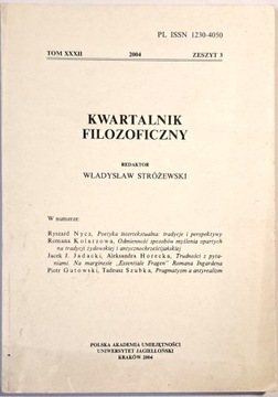 KWARTALNIK FILOZOFICZNY XXXII 2004