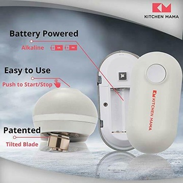 Электрическая открывалка для консервных банок Kitchen Mama, белая