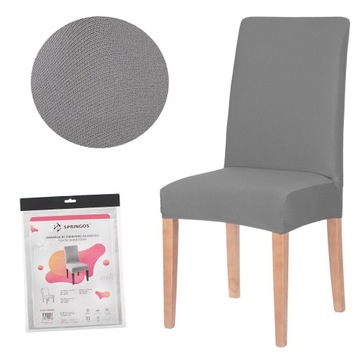 POKROWIEC NA KRZESŁO KRZESŁA GRAFIT SPANDEX ELASTYCZNY UNIWERSALNY POKROWCE