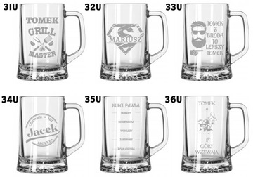 Kufel do piwa na prezent kawalerski Urodziny z grawerem 620ml w pudełku