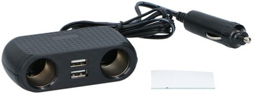 Rozgałęźnik ROZDZIELACZ 2xZAPALNICZKA 2xUSB Dunlop