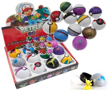 POKEMON 12SZT POKEBALL + 12SZT FIGUREK NIESPODZIAN