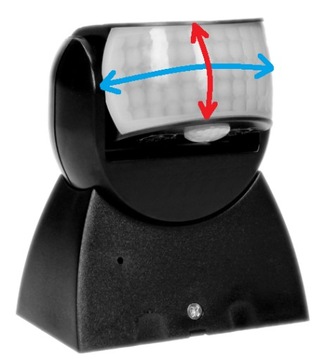 CZUJNIK RUCHU PIR ZMIERZCHU ORNO 1200W 180°/360° LED CZARNY ŚCIENNY 230V