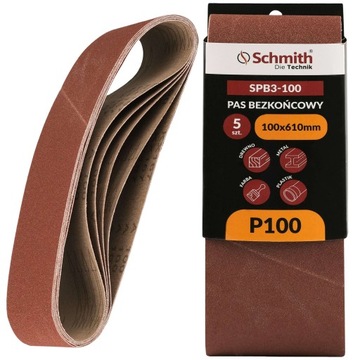 PAS BEZKOŃCOWY TAŚMA PAPIER ŚCIERNY P100 100x610mm 5szt. SCHMITH