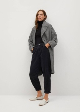 MANGO PŁASZCZ JODEŁKA WEŁNA OVERSIZE R.XS/34 NOWY!