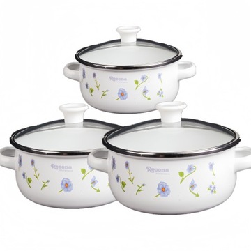 НАБОР из 3-х эмалированных кастрюль.