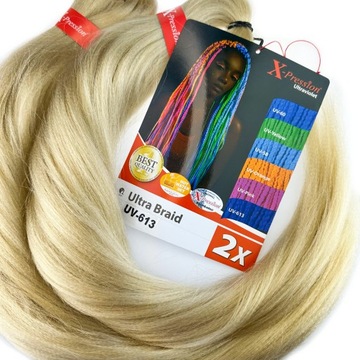 X-PRESSION Ultra Braid Pre-Stretched UV-613 флуоресцентные синтетические волосы