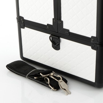 Стеганый косметичка для светильника, БЕЛЫЙ, ЧЕРНЫЙ