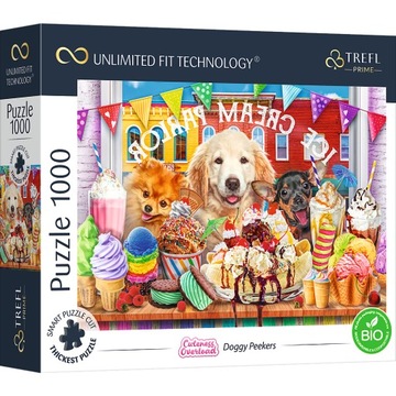 Puzzle 1000 elementów Doggy Peekers lody PSY