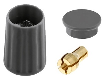 Gałka poliamid Śr.osi:3mm 9x15mm szary Oś gładka; G-03G-GY; RITEL-1szt