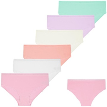 6x Majtki Damskie Bawełniane Figi Bikini Kolorowe Pastelowe MORAJ M