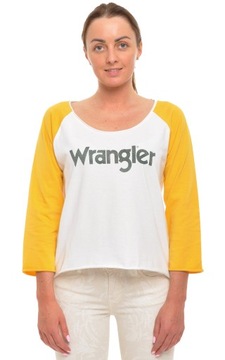 WRANGLER bluzka yellow RAGLAN CROP LS TEE _ S