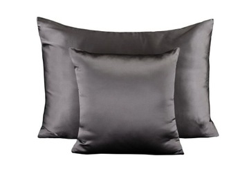 100% Jedwabna Poszewka 40x60 na Poduszka/ę Pościel Dark Grey Szara