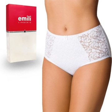 EMILI Norma Koronkowe Figi Bawełna biały 3XL