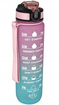 Butelka na wodę motywacyjna Miowi 1000ml pink/blue