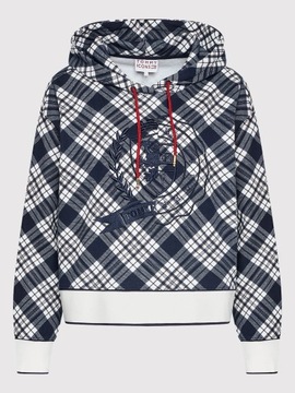 BLUZA TOMMY HILFIGER RELAXED CHECK CREST HOODY XXL