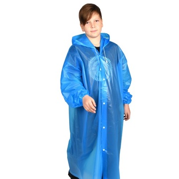 Peleryna Przeciwdeszczowa Ponczo Uniwersalne Niebieskie Unisex