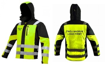 KURTKA SOFTSHELL ODBLASKOWY Z TWOIM NADRUKIEM TIR TRUCK LOGO FIRMY ROBOCZA