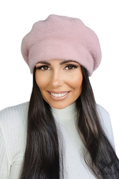 FILOMELA beret damski kolor malinowy, KAMEA